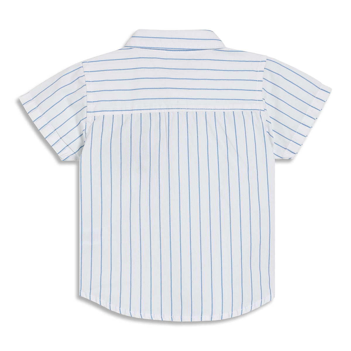 Baby Boys Striped Shirt, White and Blue