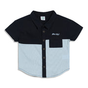Baby Boys Colour block Shirt, Navy Blue and Light Blue