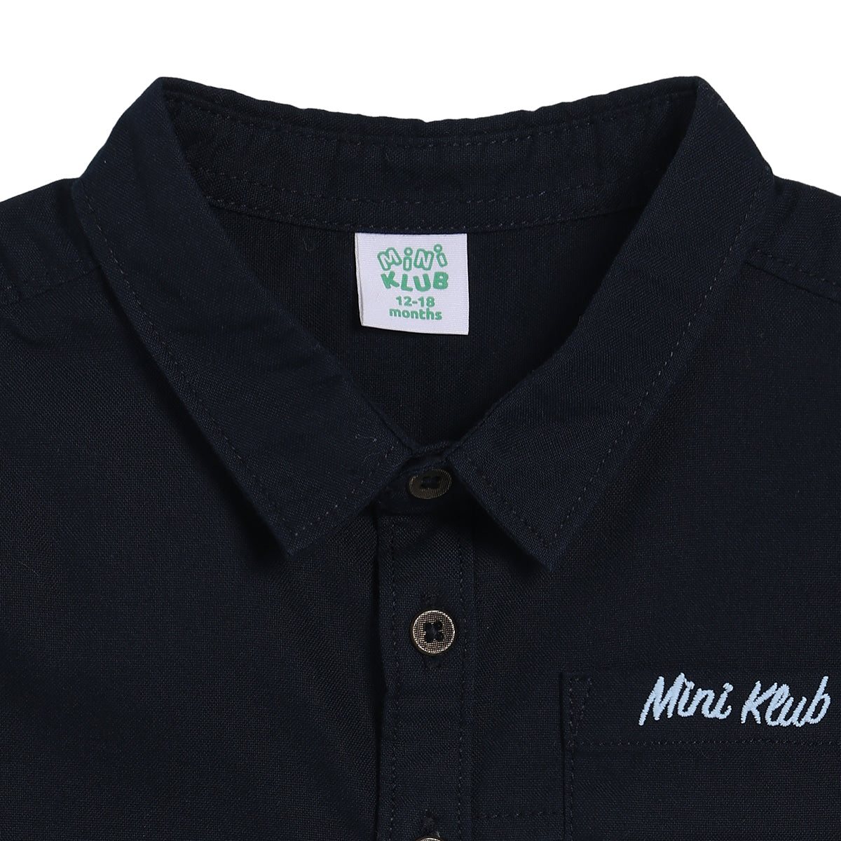 Baby Boys Colour block Shirt, Navy Blue and Light Blue