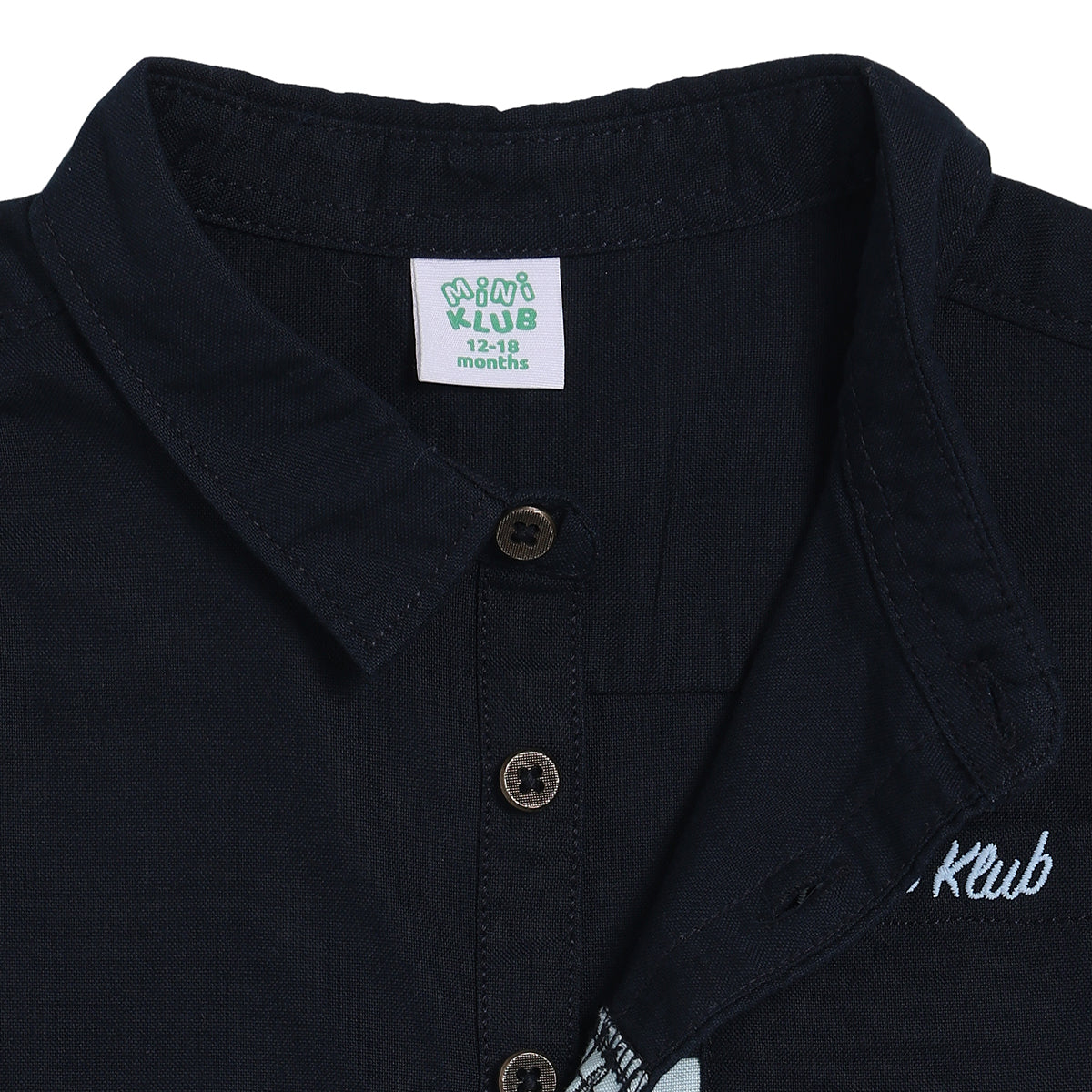 Baby Boys Colour block Shirt, Navy Blue and Light Blue