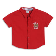 Baby Boys Bear Embroidered Shirt, Red