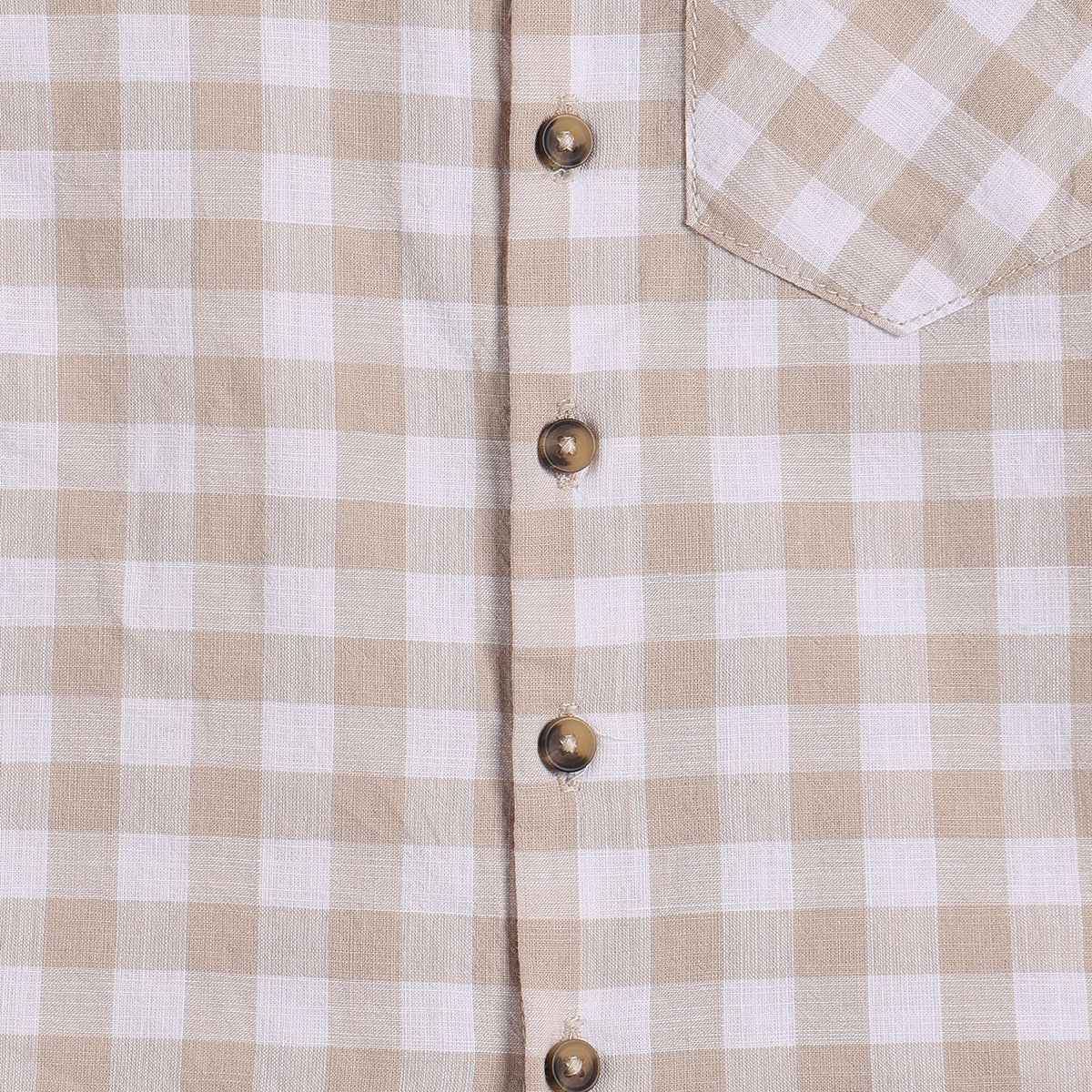Baby Boys Checked Shirt, Beige