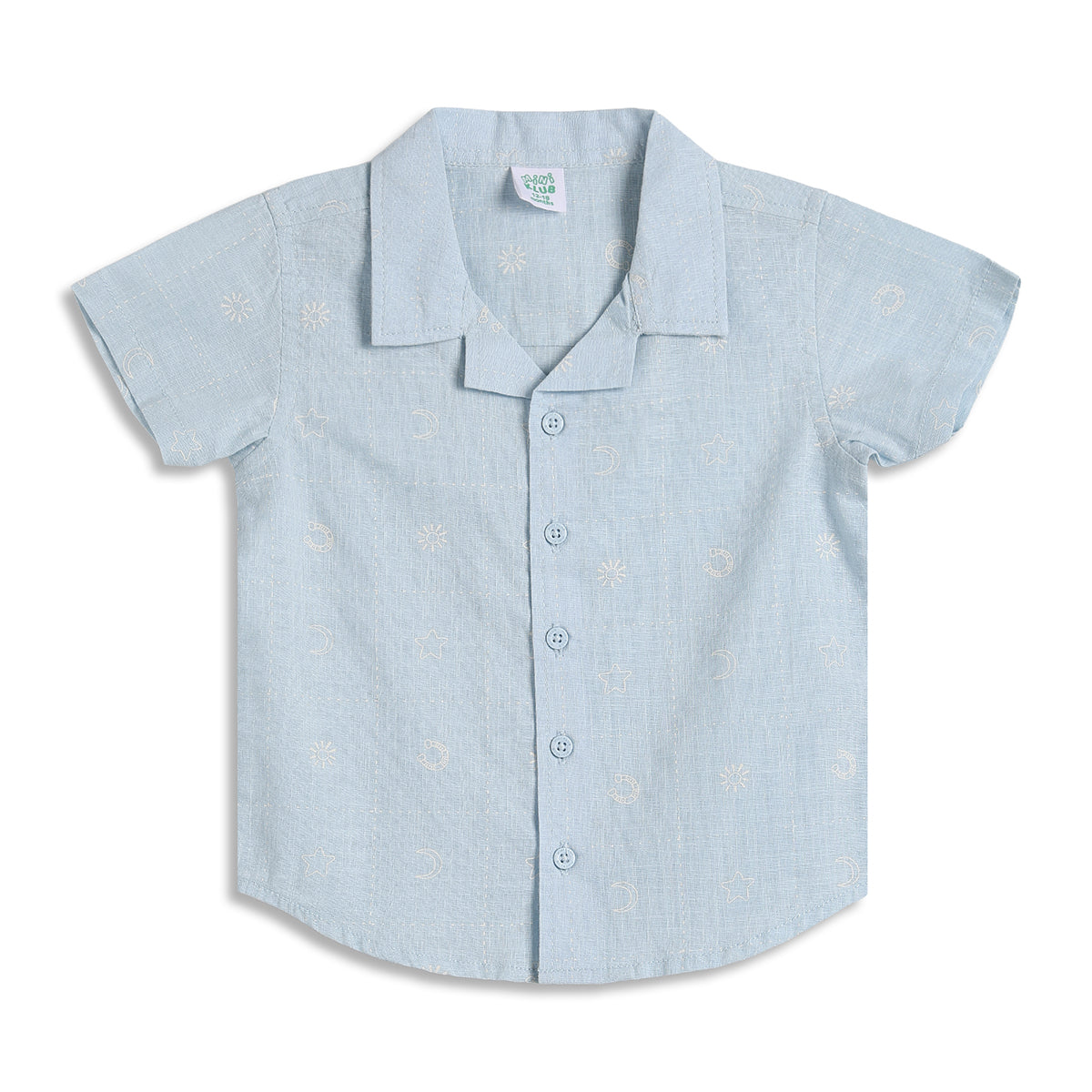 Baby Boys Moon and Star Print Shirt, Blue