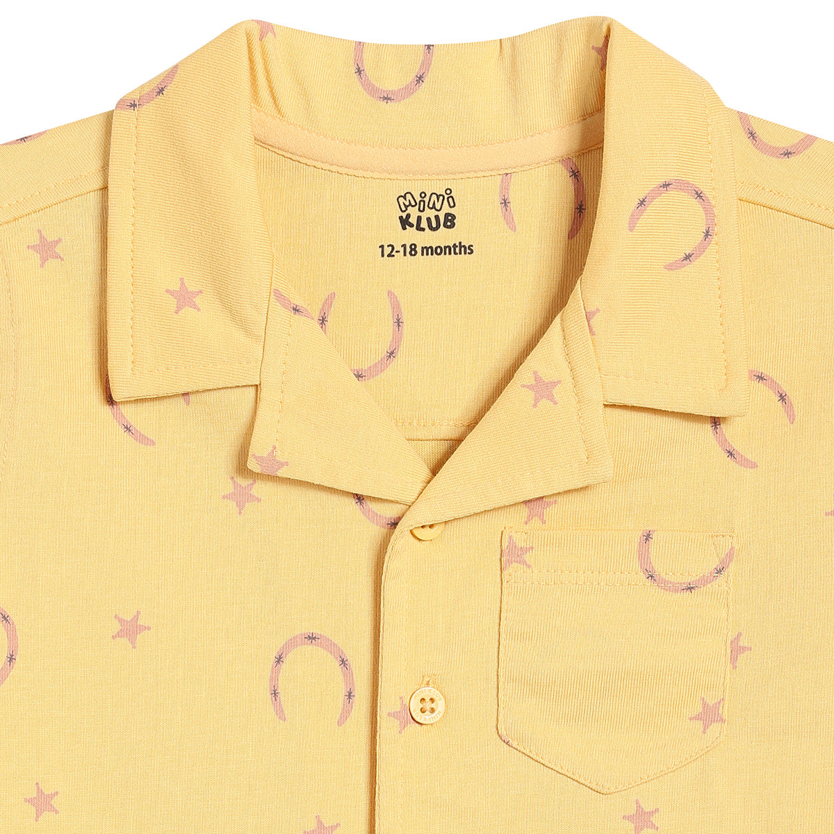 Baby Boys Printed Shirt, Yellow