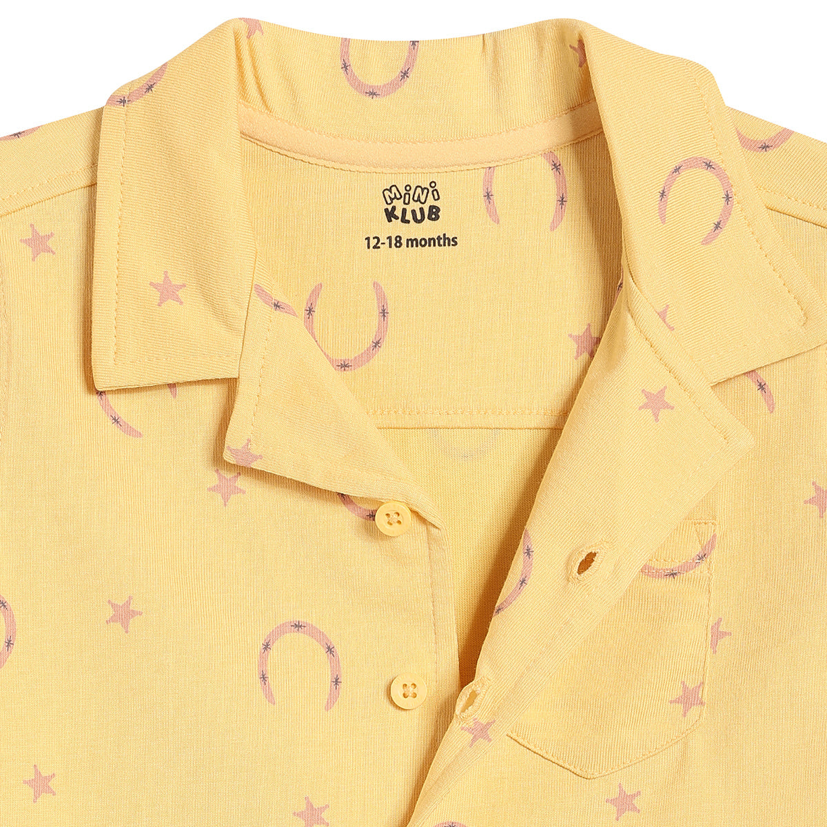 Baby Boys Printed Shirt, Yellow