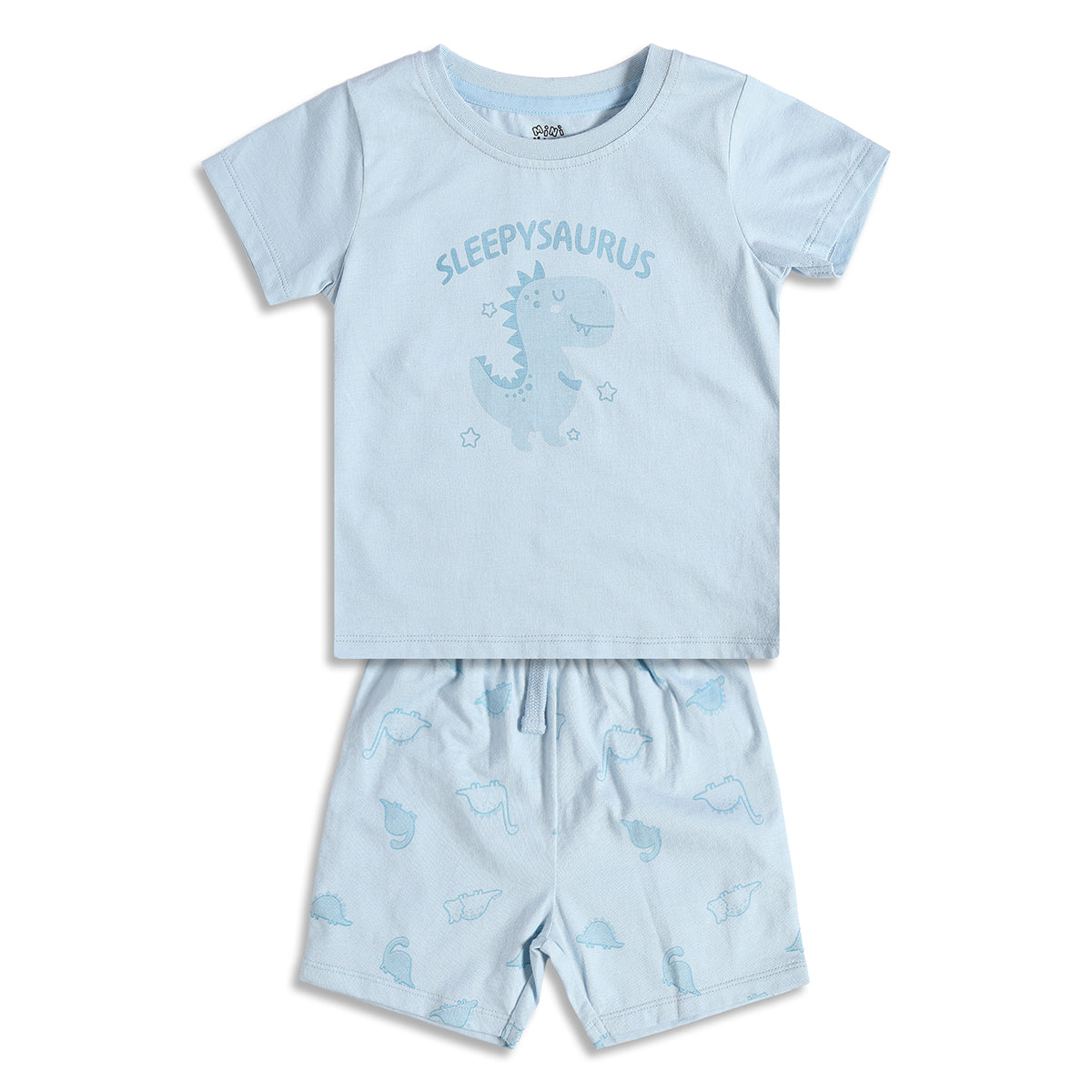 Baby Boys Dinosaur Print T-Shirt and Shorts Set, Light Blue