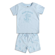 Baby Boys Dinosaur Print T-Shirt and Shorts Set, Light Blue