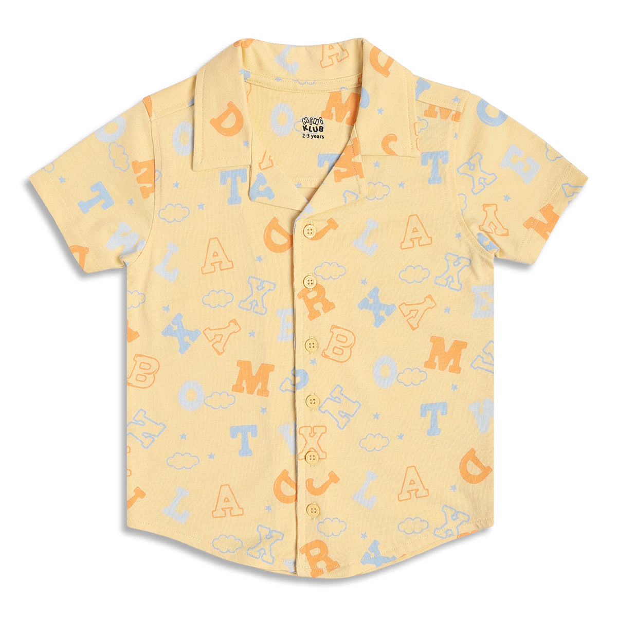 Baby Unisex Alphabet Print Night Suit Set, Yellow