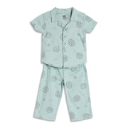 Baby Boys Lion Print Shirt and Pants Set, Mint Green