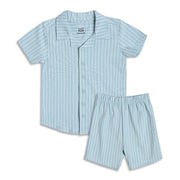 Baby Boys Striped Shirt and Shorts Set, Light Blue