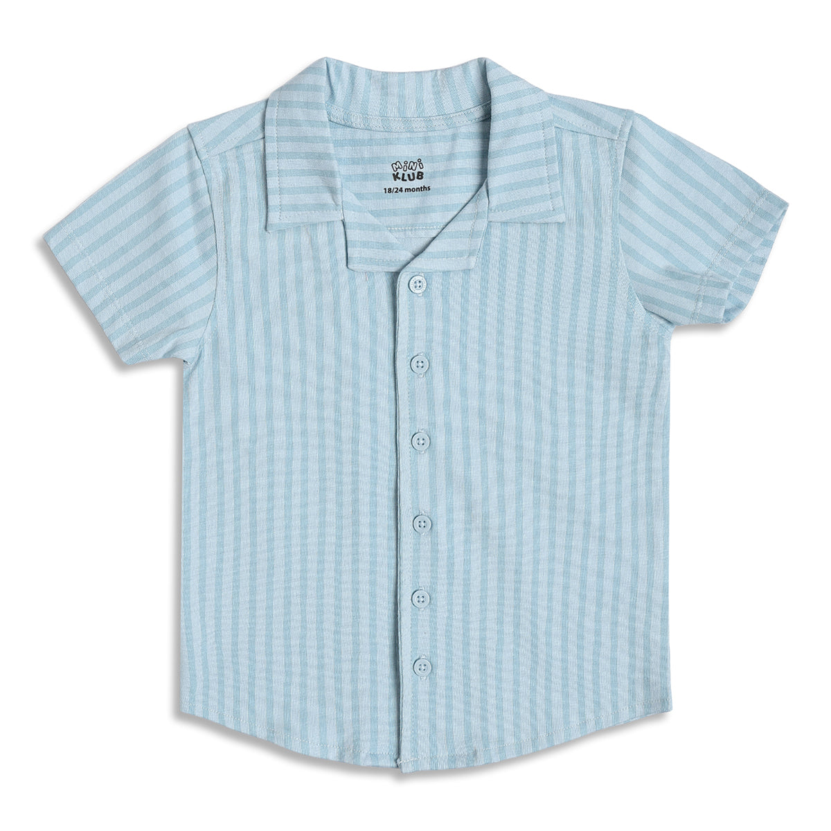Baby Boys Striped Shirt and Shorts Set, Light Blue