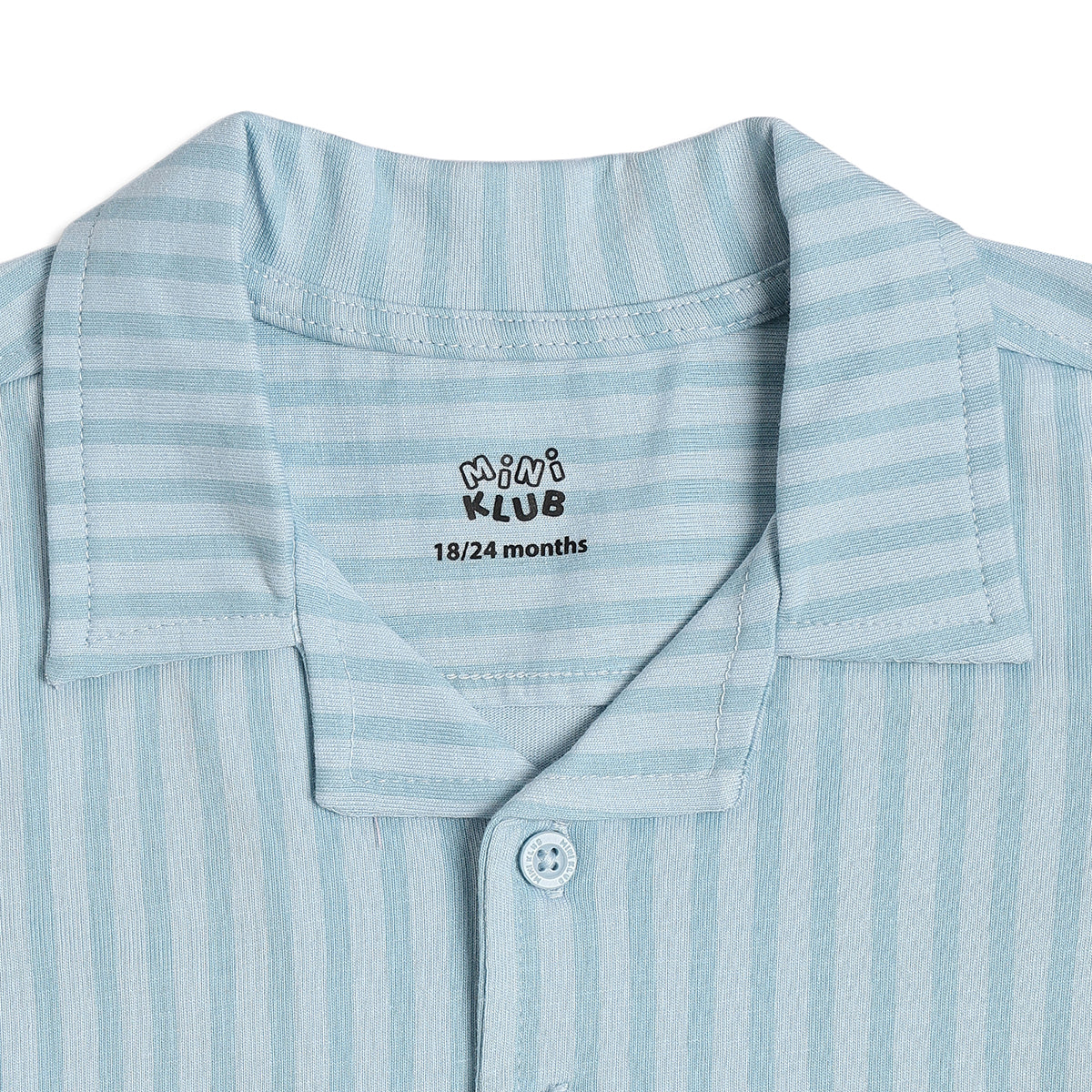 Baby Boys Striped Shirt and Shorts Set, Light Blue