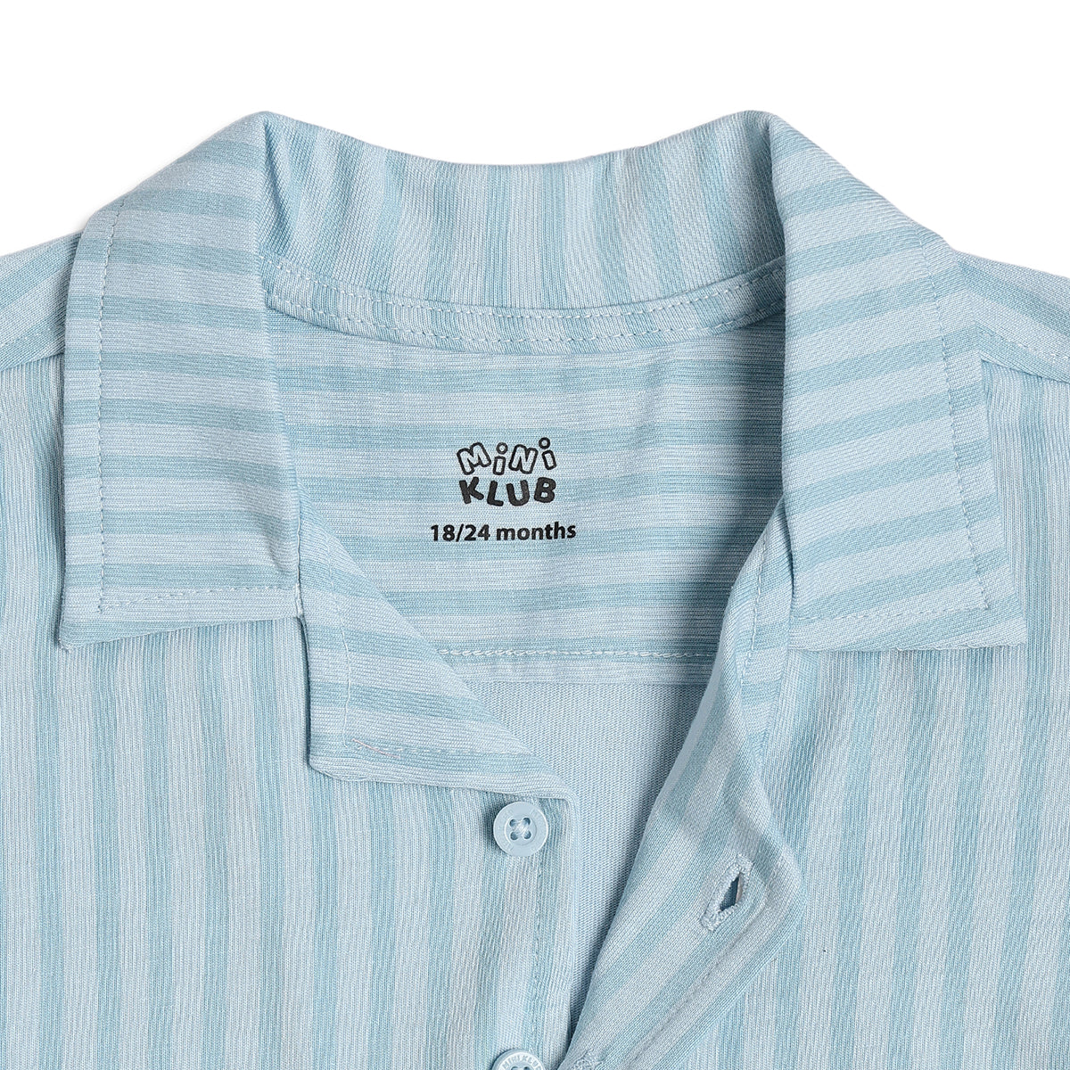 Baby Boys Striped Shirt and Shorts Set, Light Blue