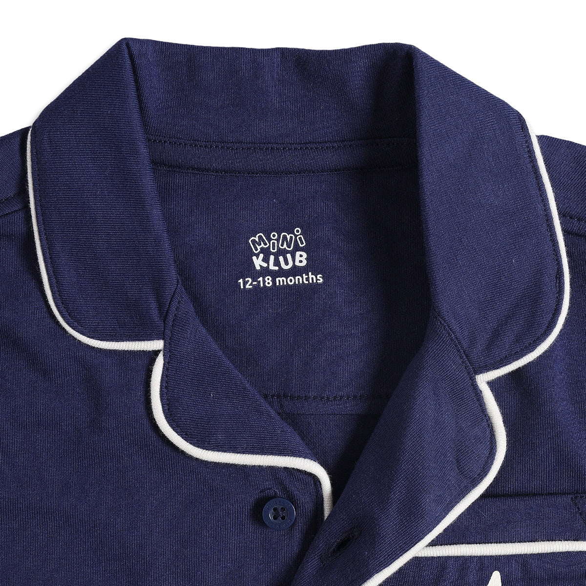 Baby Boys Shirt and Shorts Set with Collar, Navy Blue