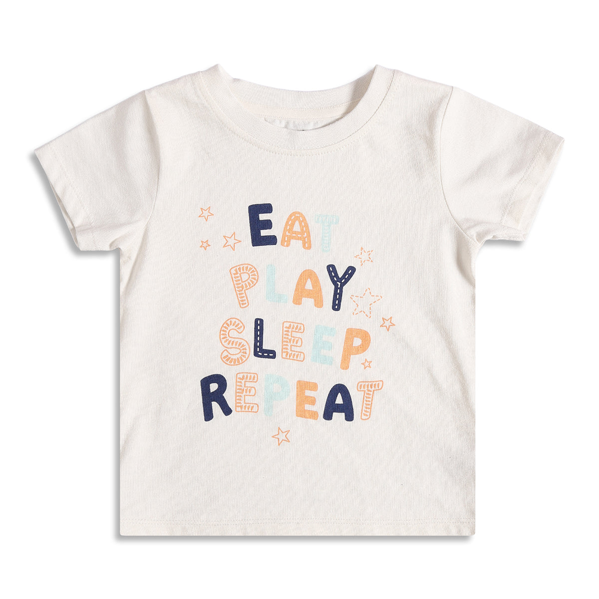 Baby Boys T-Shirt and Shorts Set, Off White and Navy Blue