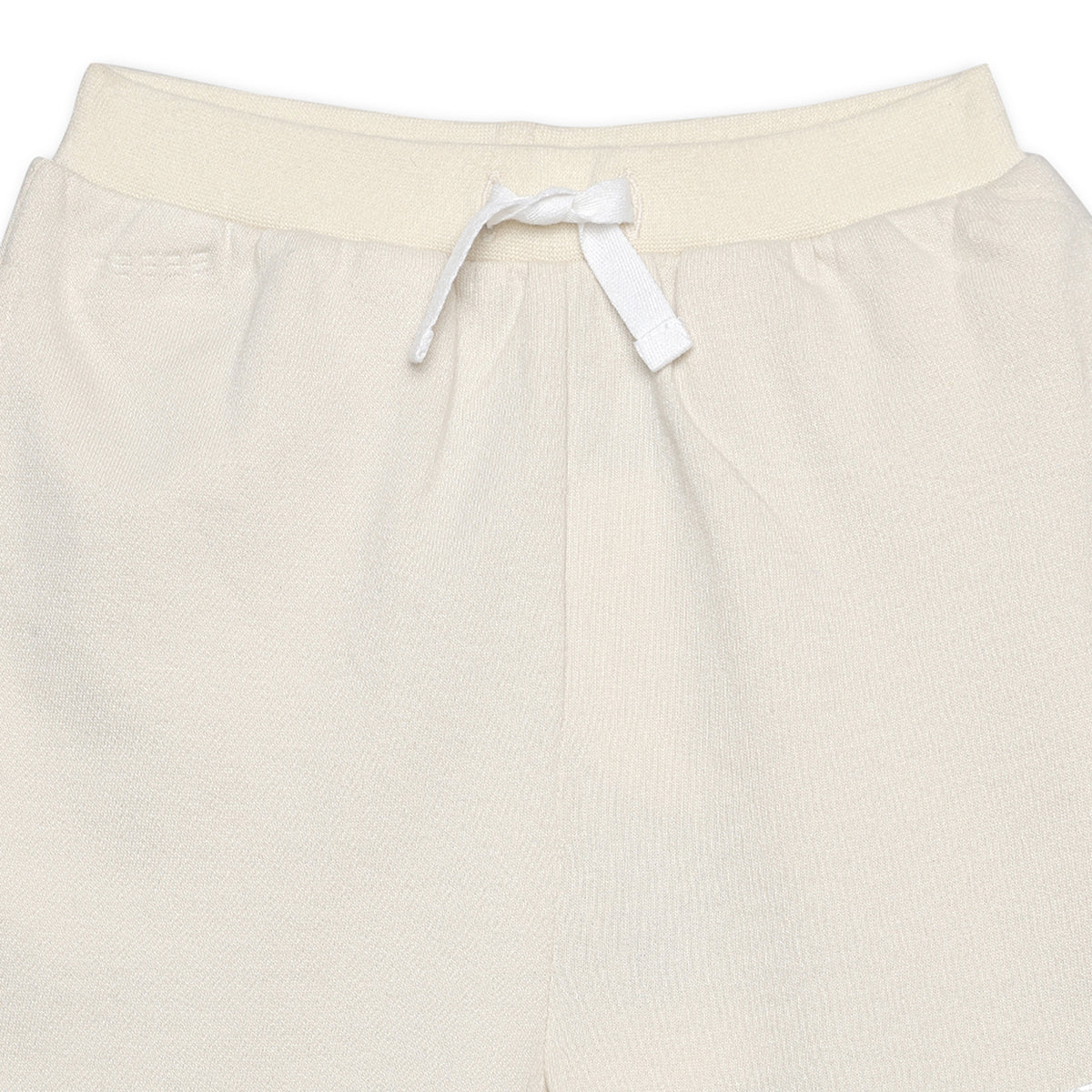 Baby Boys Knit Shorts with Dinosaur Appliqué, Off White