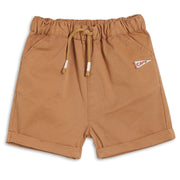 Baby Boys Solid Pull-On Shorts with Appliqué Detail, Brown