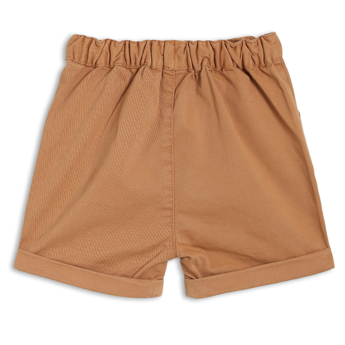 Baby Boys Solid Pull-On Shorts with Appliqué Detail – Brown