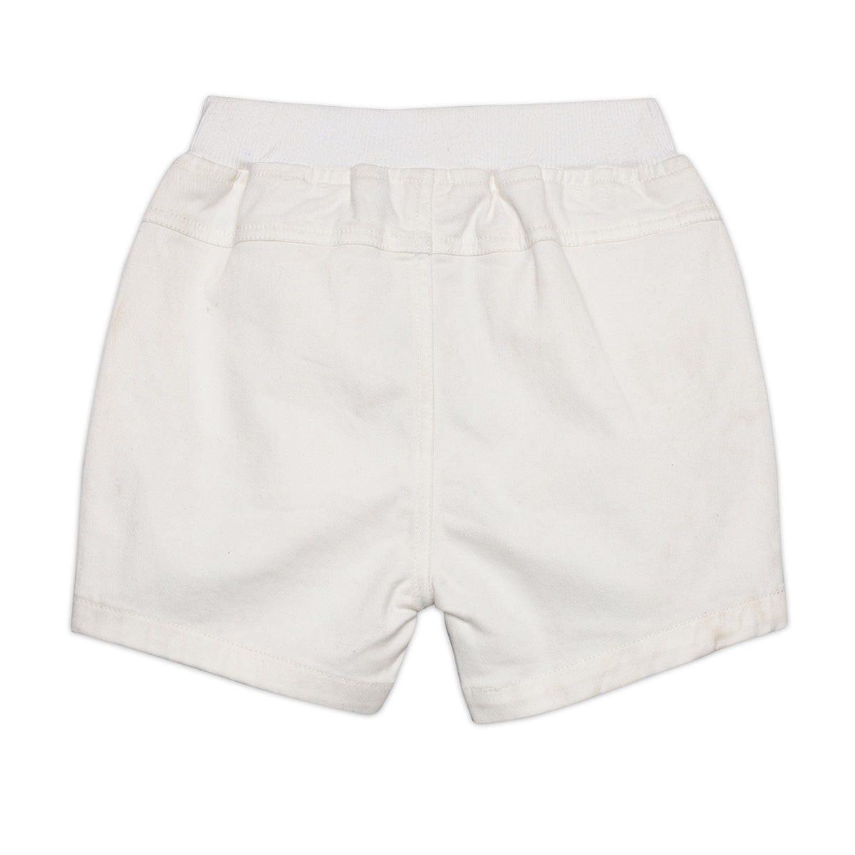 Baby Boys Solid Shorts with Applique Detail, White