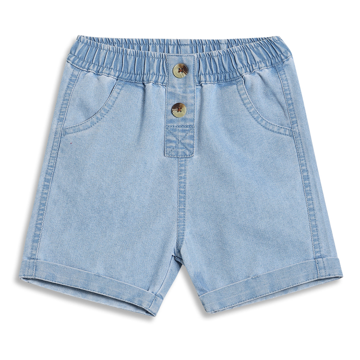 Baby Boys Solid Denim Shorts, Light Blue