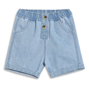 Baby Boys Solid Denim Shorts, Light Blue