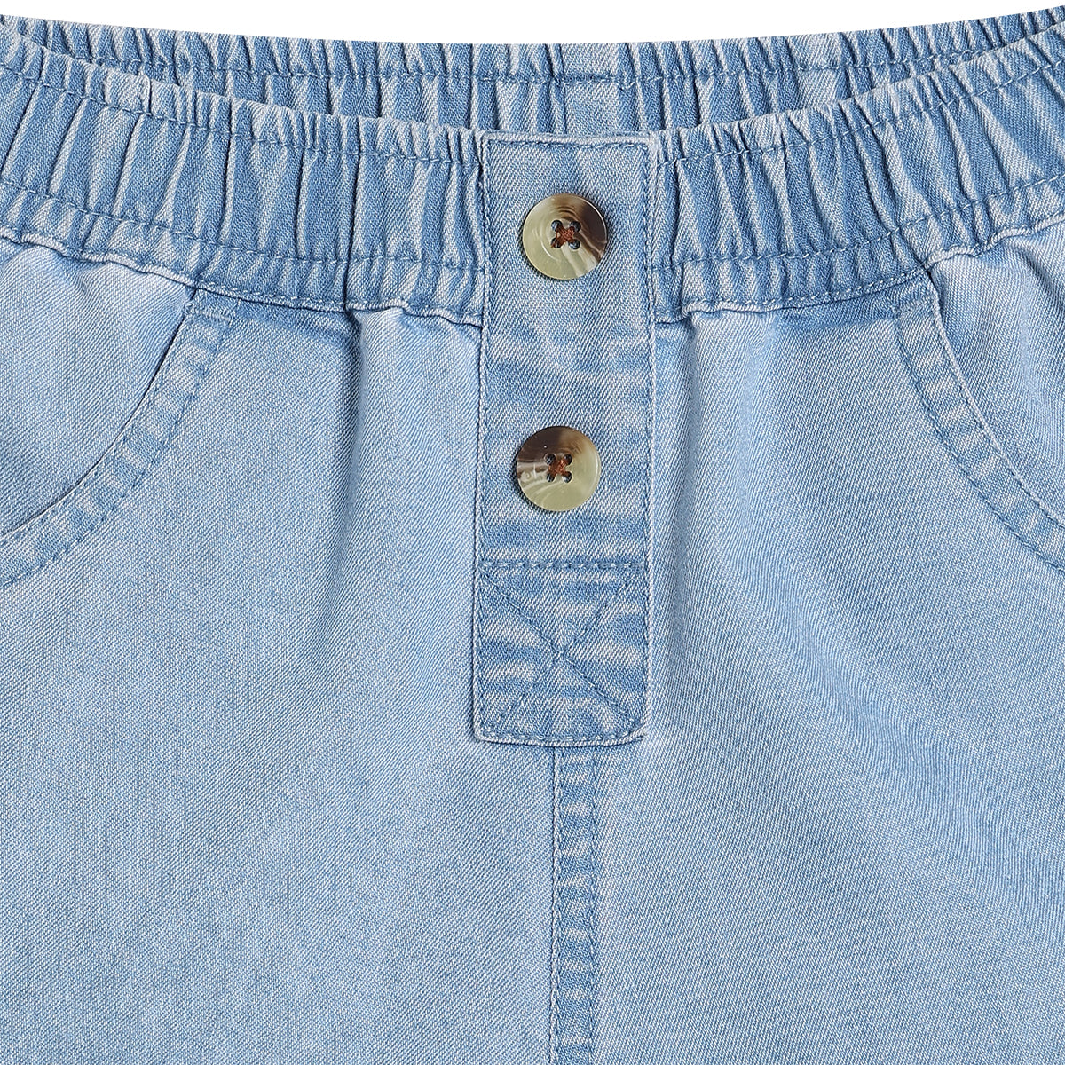 Baby Boys Solid Denim Shorts, Light Blue