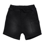 Boys Solid Denim Shorts, Black