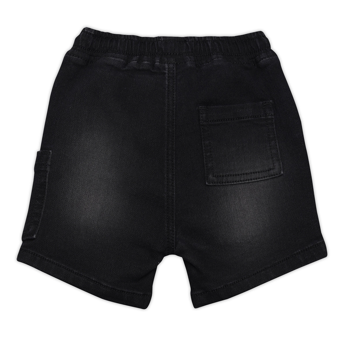 Boys Solid Denim Shorts, Black