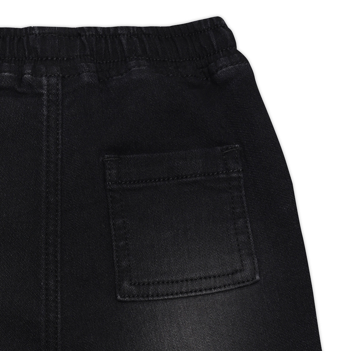 Boys Solid Denim Shorts, Black