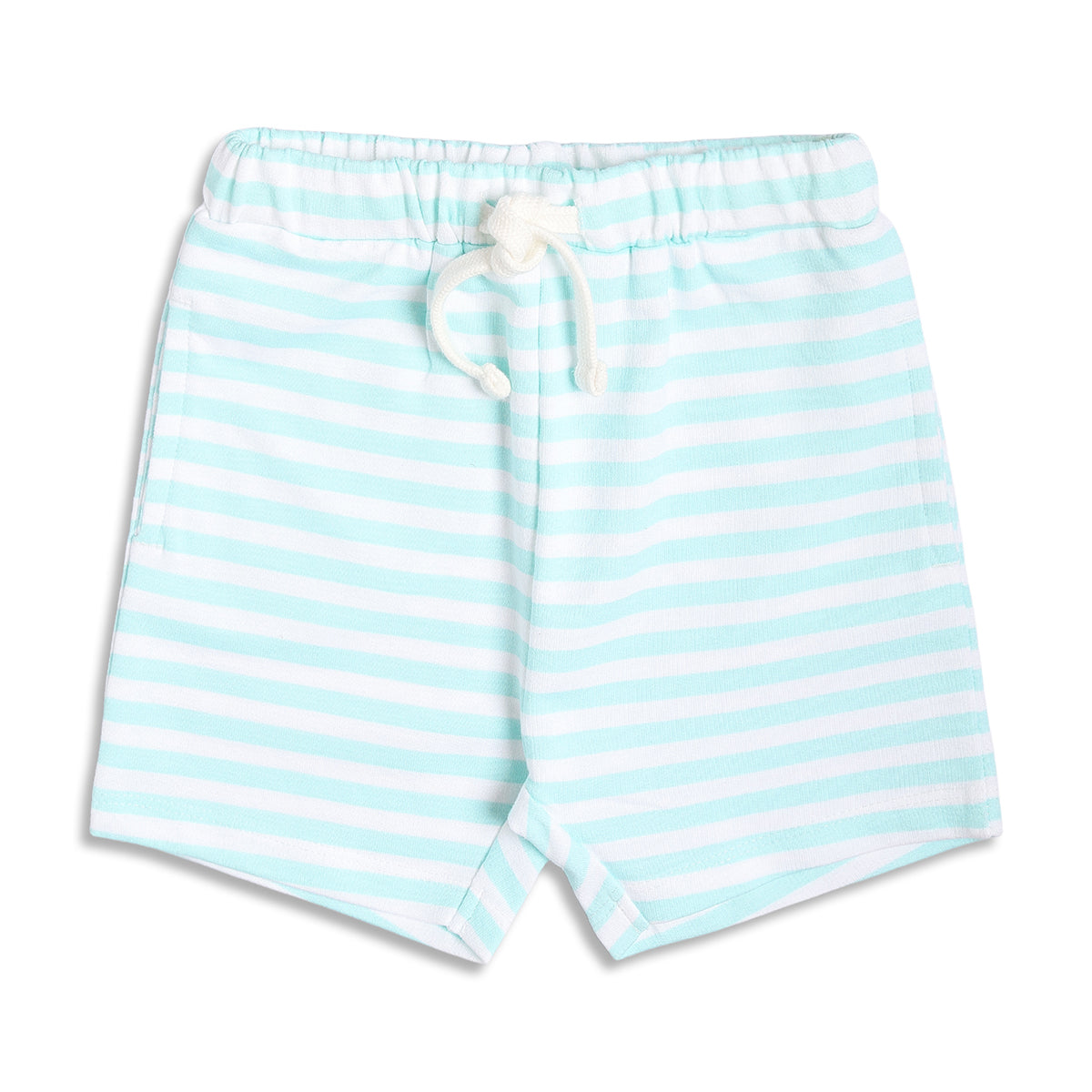 Boys Striped Shorts, Mint Green and White