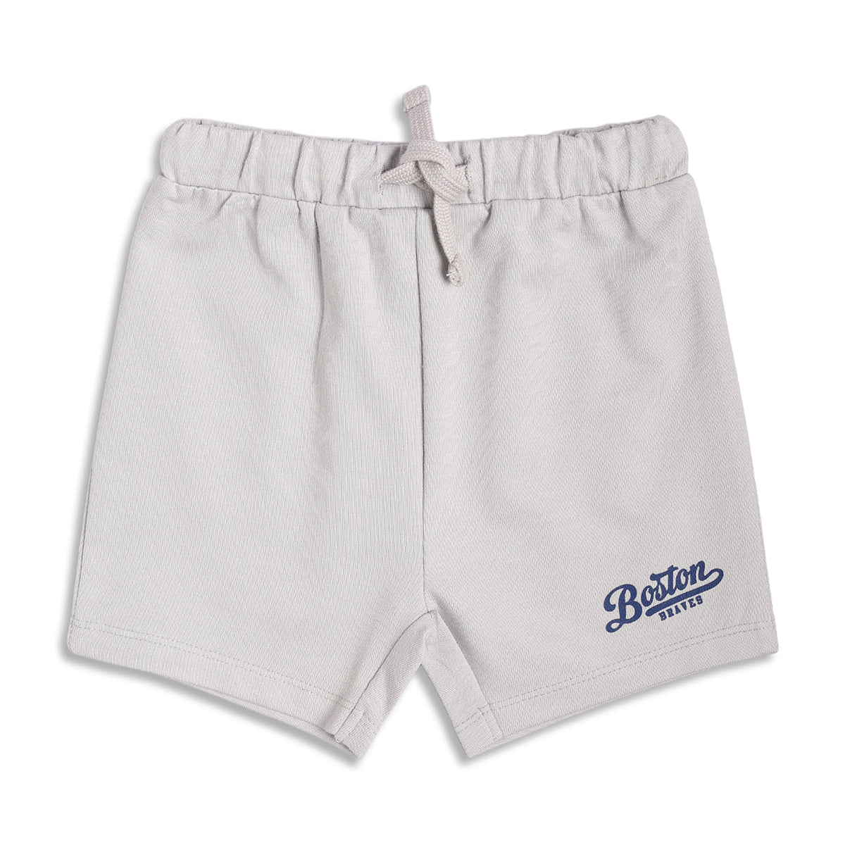 Boys Graphic Print Shorts, Light Grey