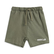 Baby Boys Olive Green Solid Regular Fit Casual Knit Shorts