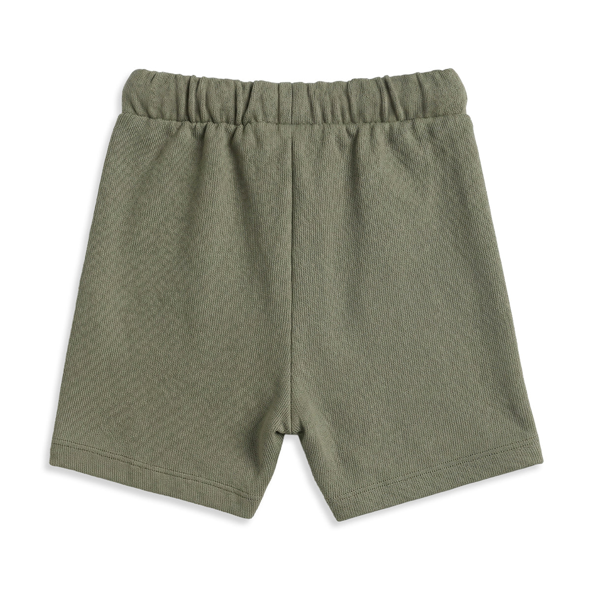 Baby Boys Olive Green Solid Regular Fit Casual Knit Shorts
