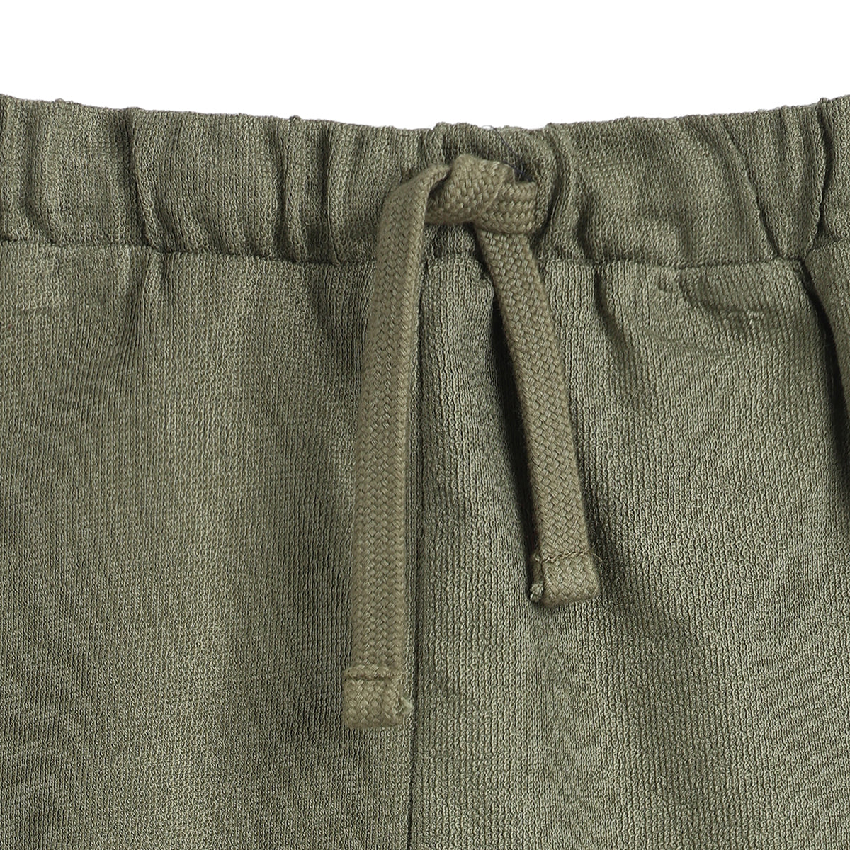 Baby Boys Olive Green Solid Regular Fit Casual Knit Shorts
