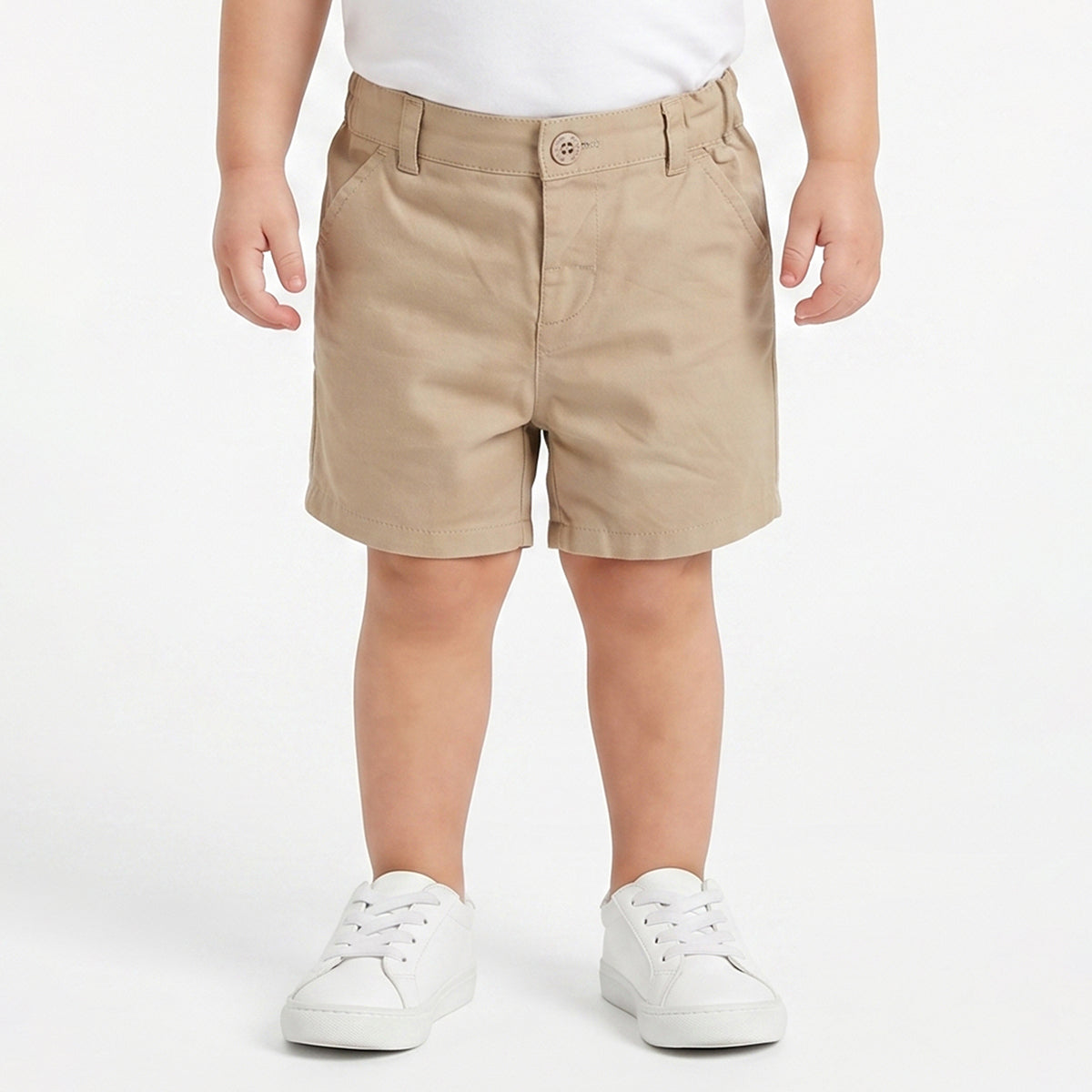Baby Boys Beige Solid Regular Fit Casual Shorts