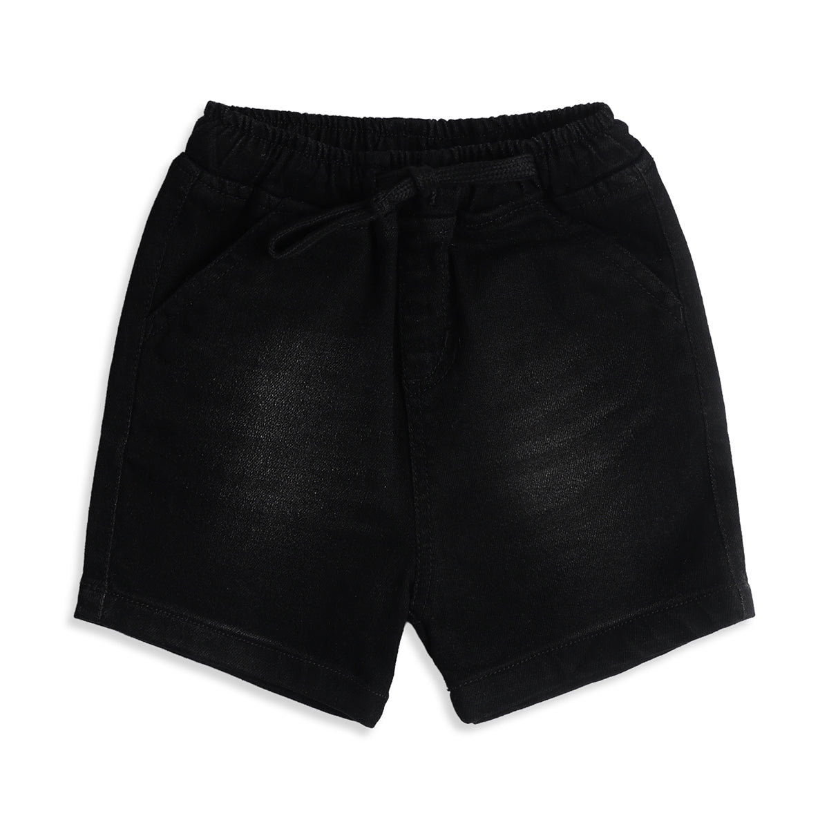 Baby Boys Black Cotton Denim Shorts Regular Fit Casual Kids Shorts