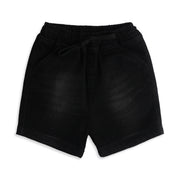 Baby Boys Black Cotton Denim Shorts Regular Fit Casual Kids Shorts