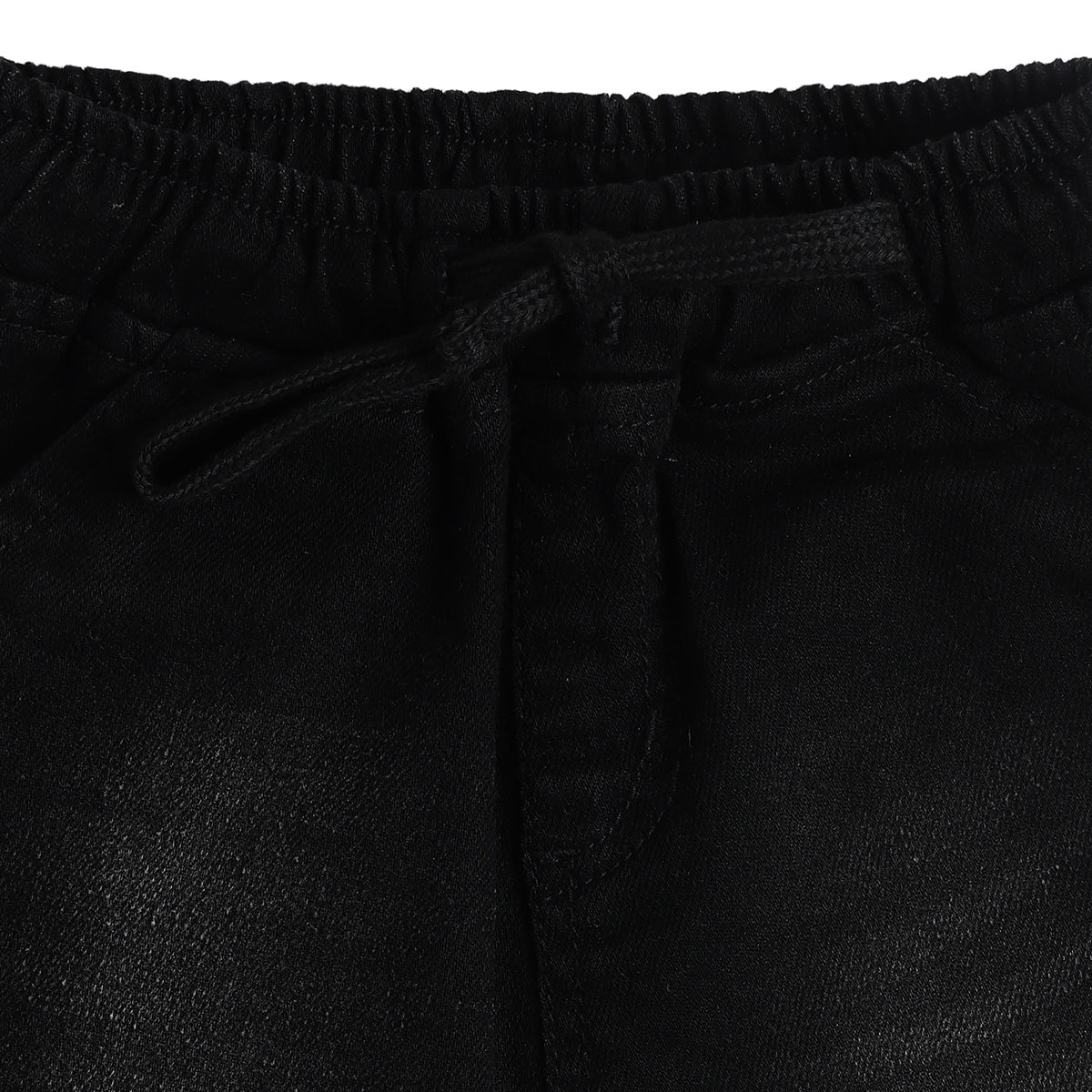Baby Boys Black Cotton Denim Shorts Regular Fit Casual Kids Shorts