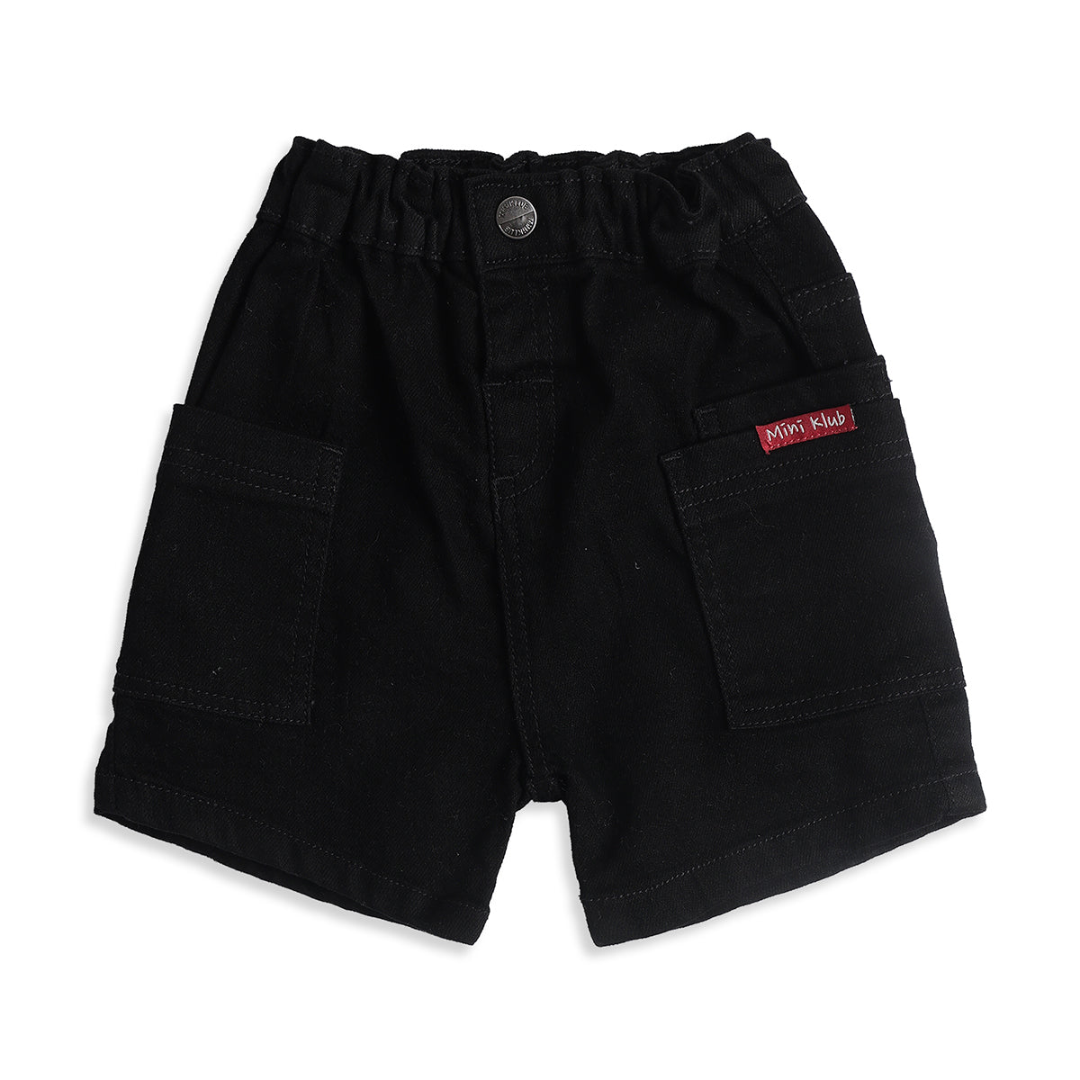 Baby Boys Black Cotton Cargo Shorts Regular Fit Casual Kids Shorts