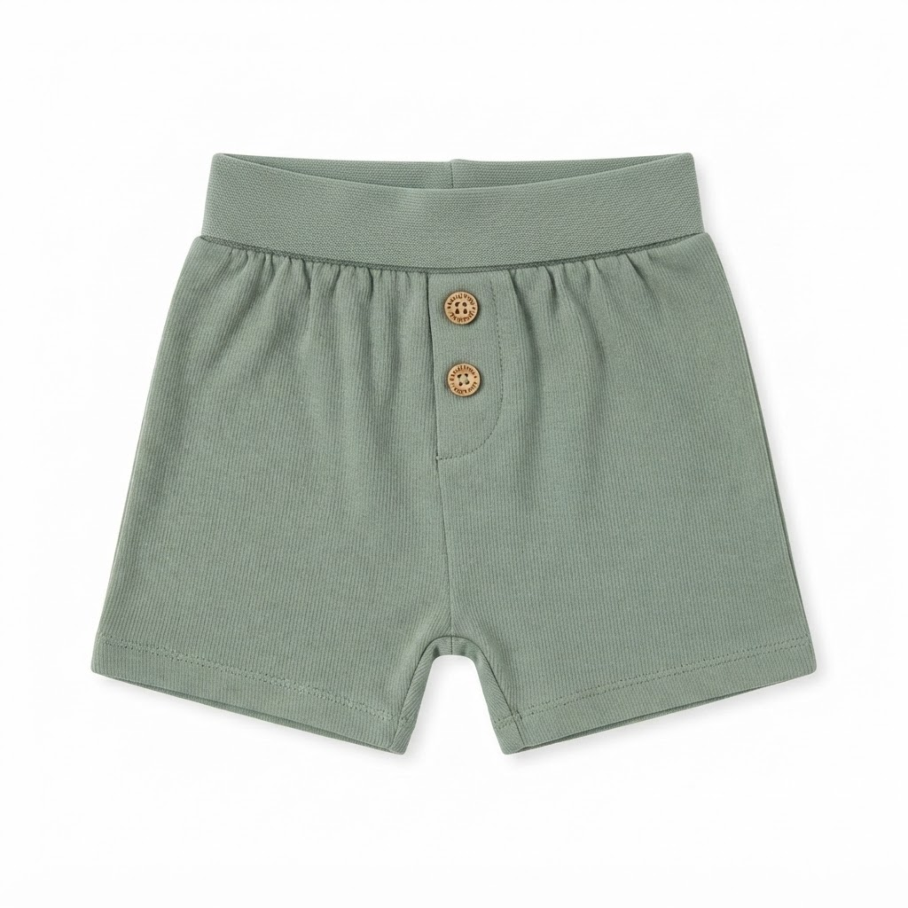 Baby Boys Sage Green Cotton Shorts Regular Fit Casual Kids Shorts