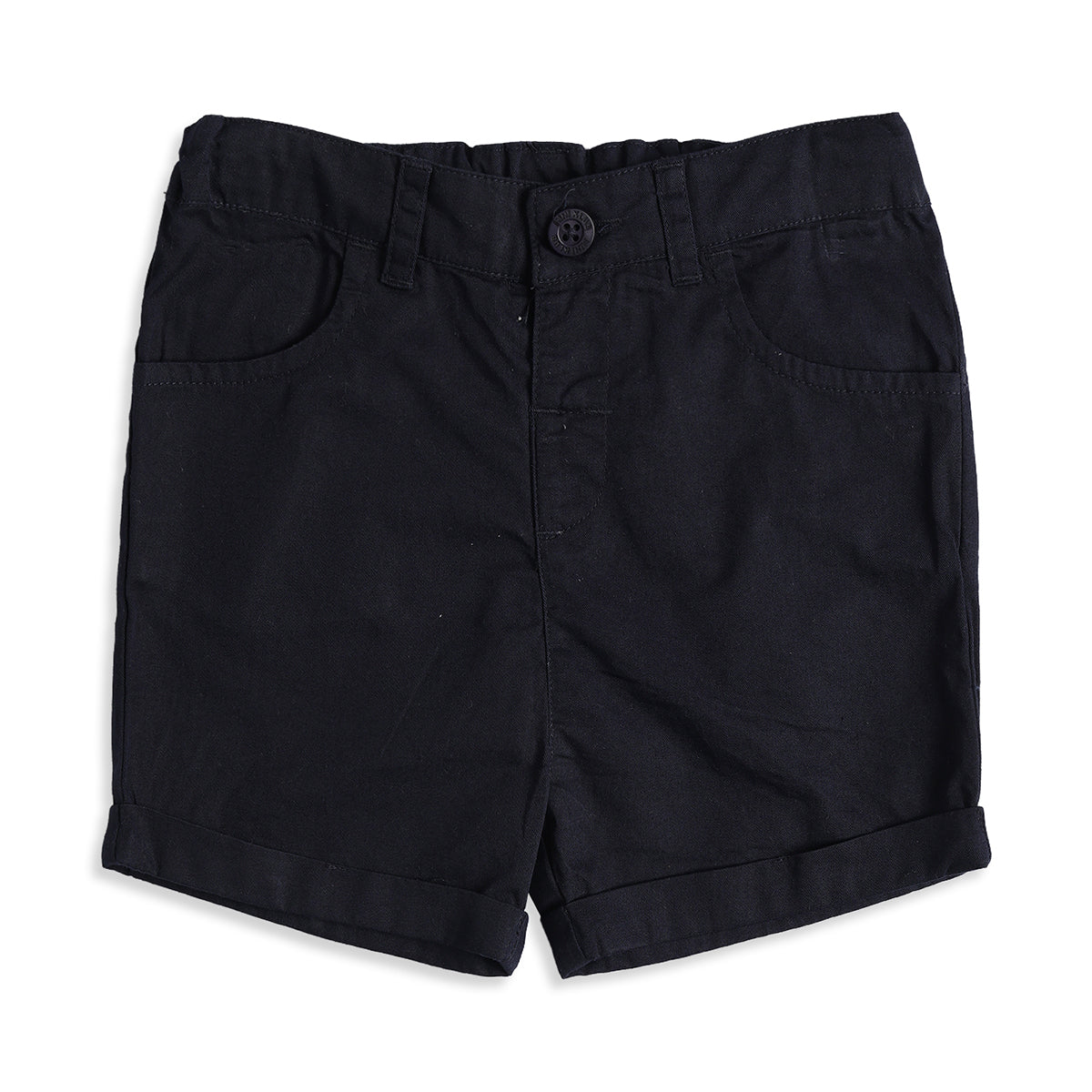 Baby Boys Navy Blue Solid Cotton Shorts Regular Fit Casual Shorts