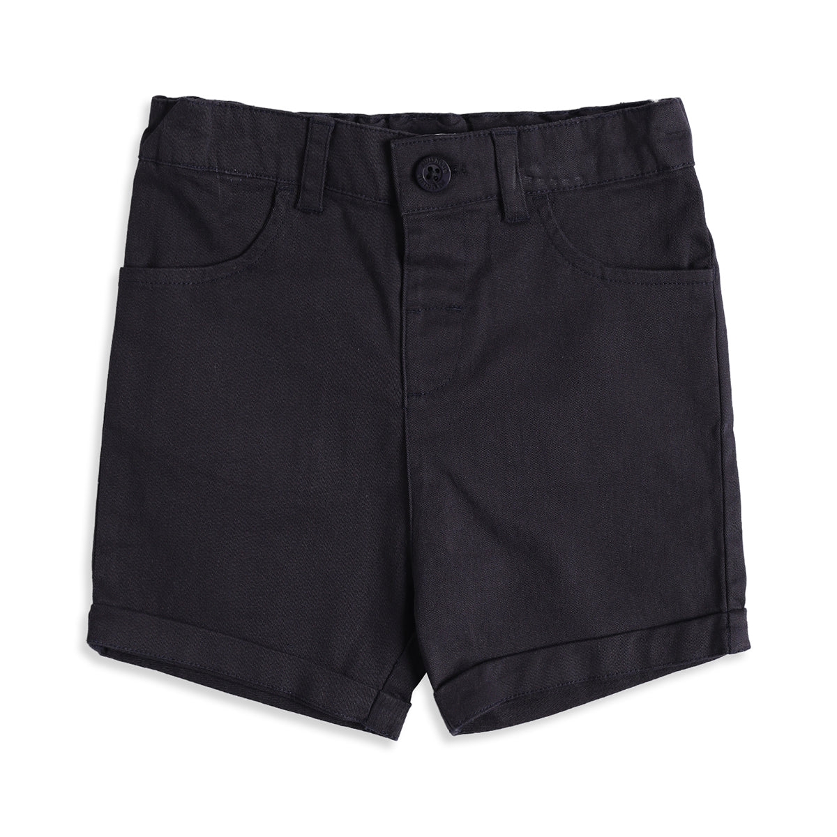 Baby Boys Navy Blue Solid Cotton Shorts Regular Fit Casual Kids Shorts