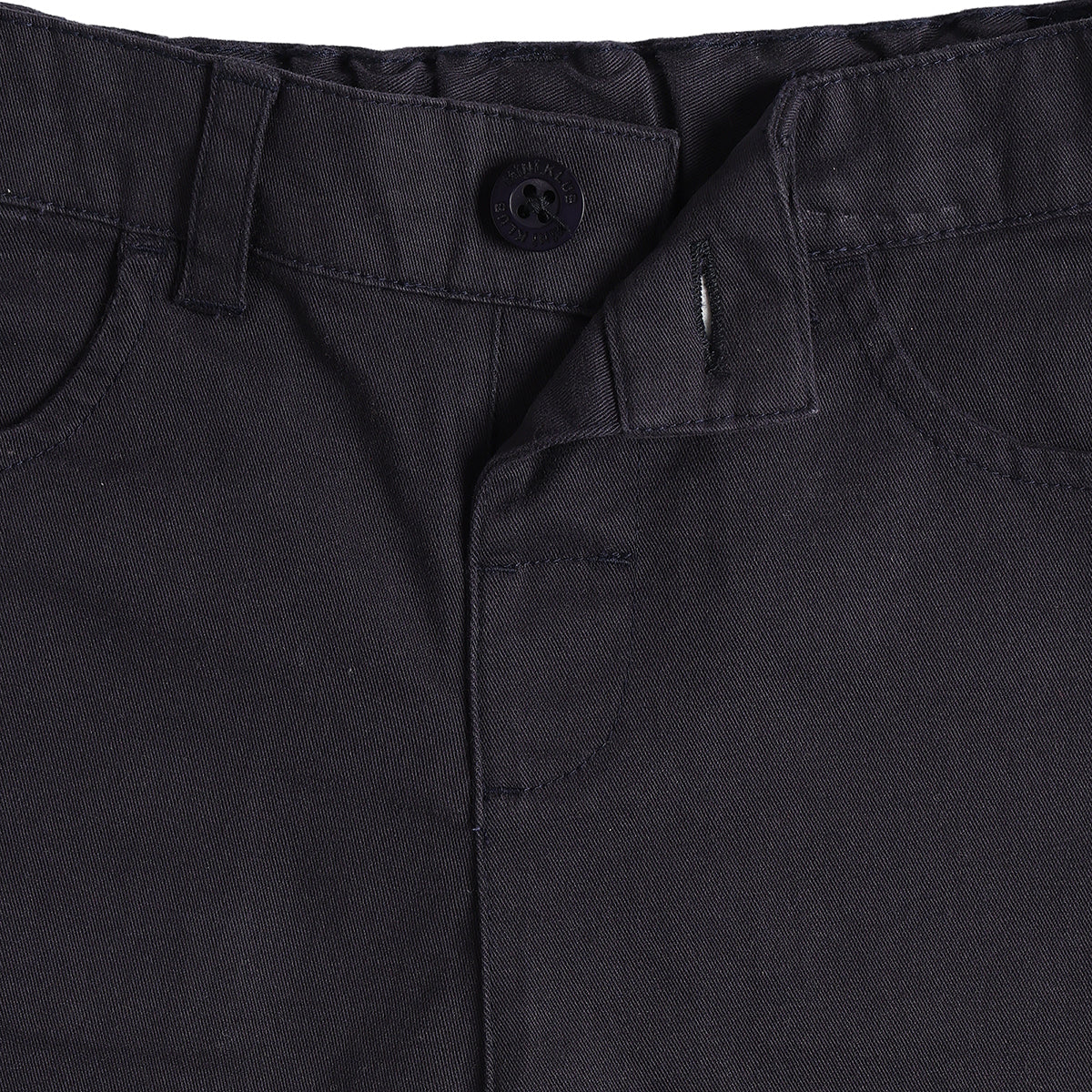 Baby Boys Navy Blue Solid Cotton Shorts Regular Fit Casual Kids Shorts