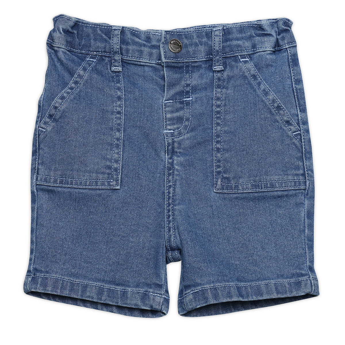 Boys Solid Denim Shorts, Blue