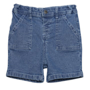Boys Solid Denim Shorts, Blue