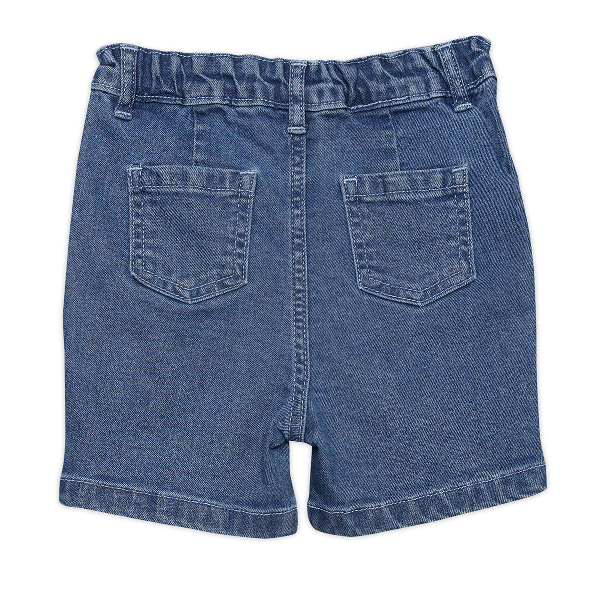 Boys Solid Denim Shorts, Blue