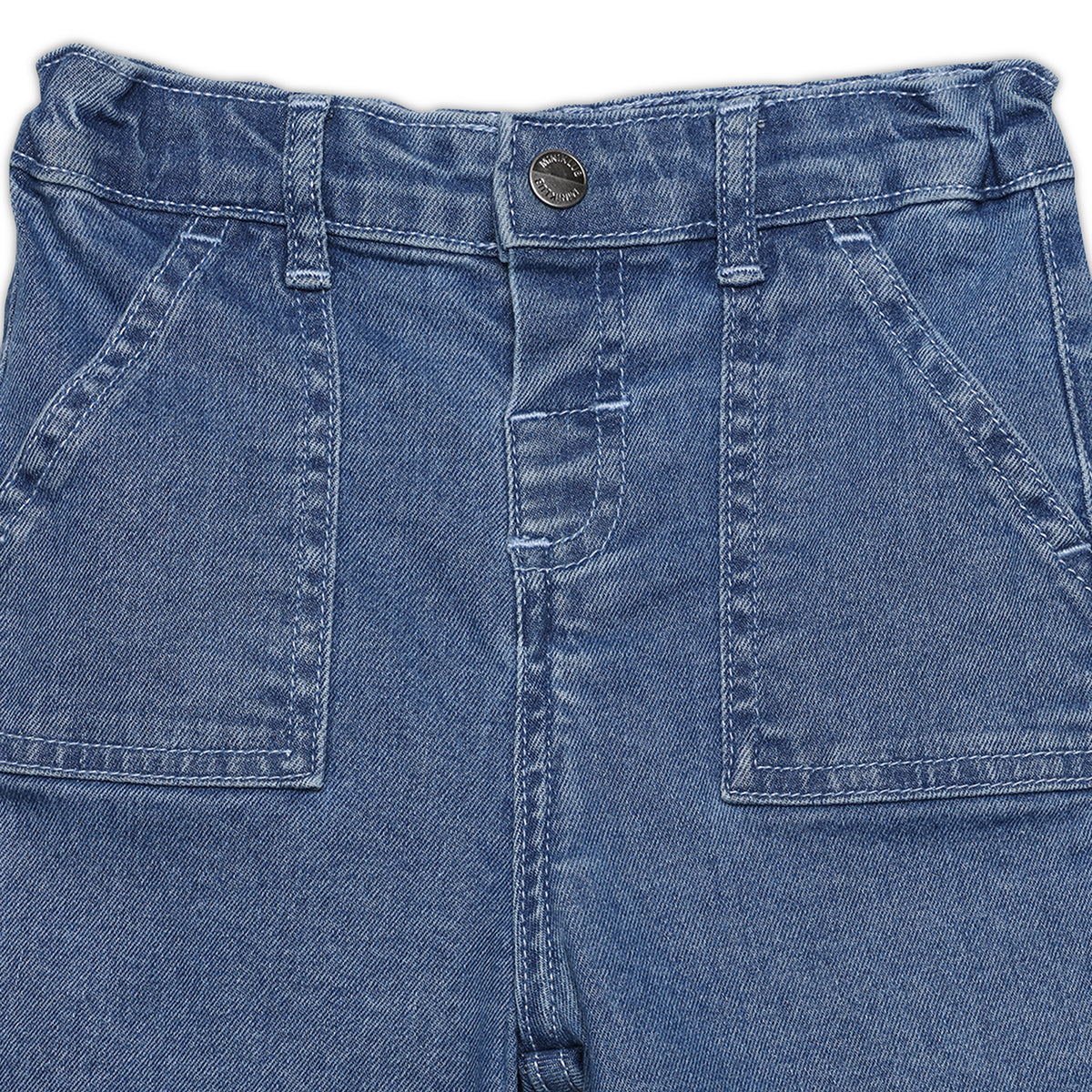 Boys Solid Denim Shorts, Blue