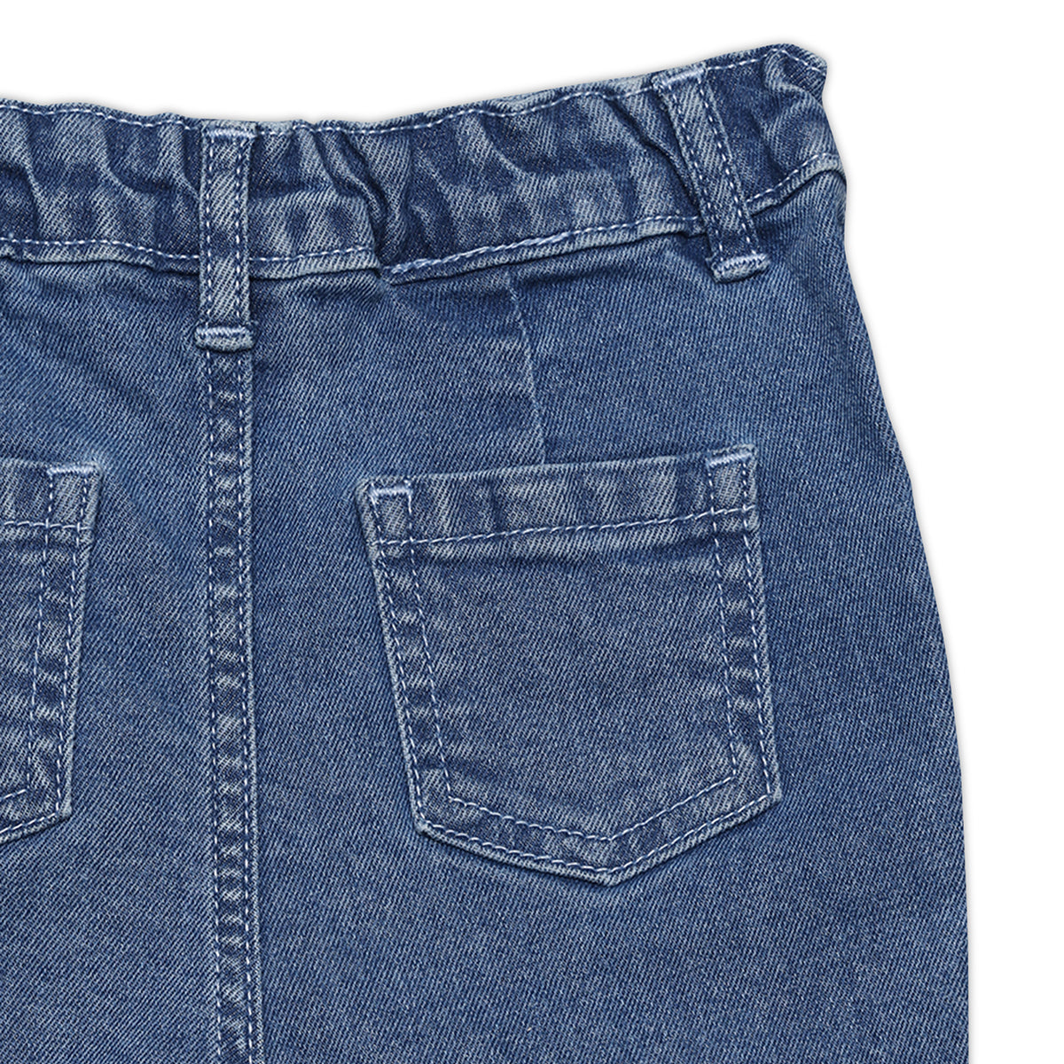 Boys Solid Denim Shorts, Blue