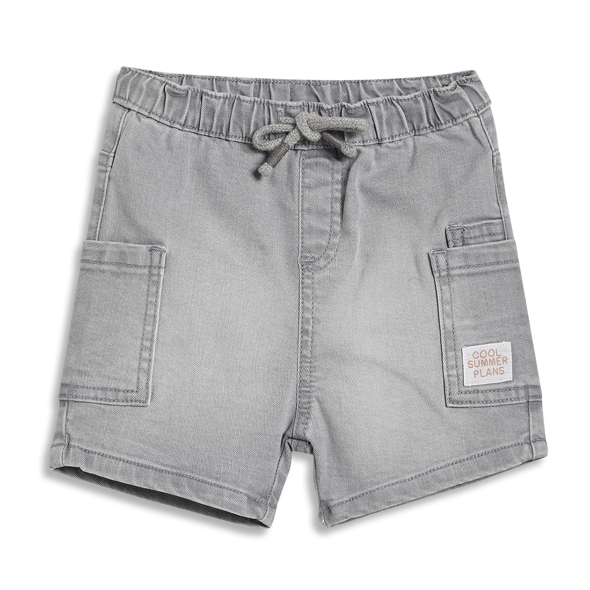 Baby Boys Denim Shorts, Grey