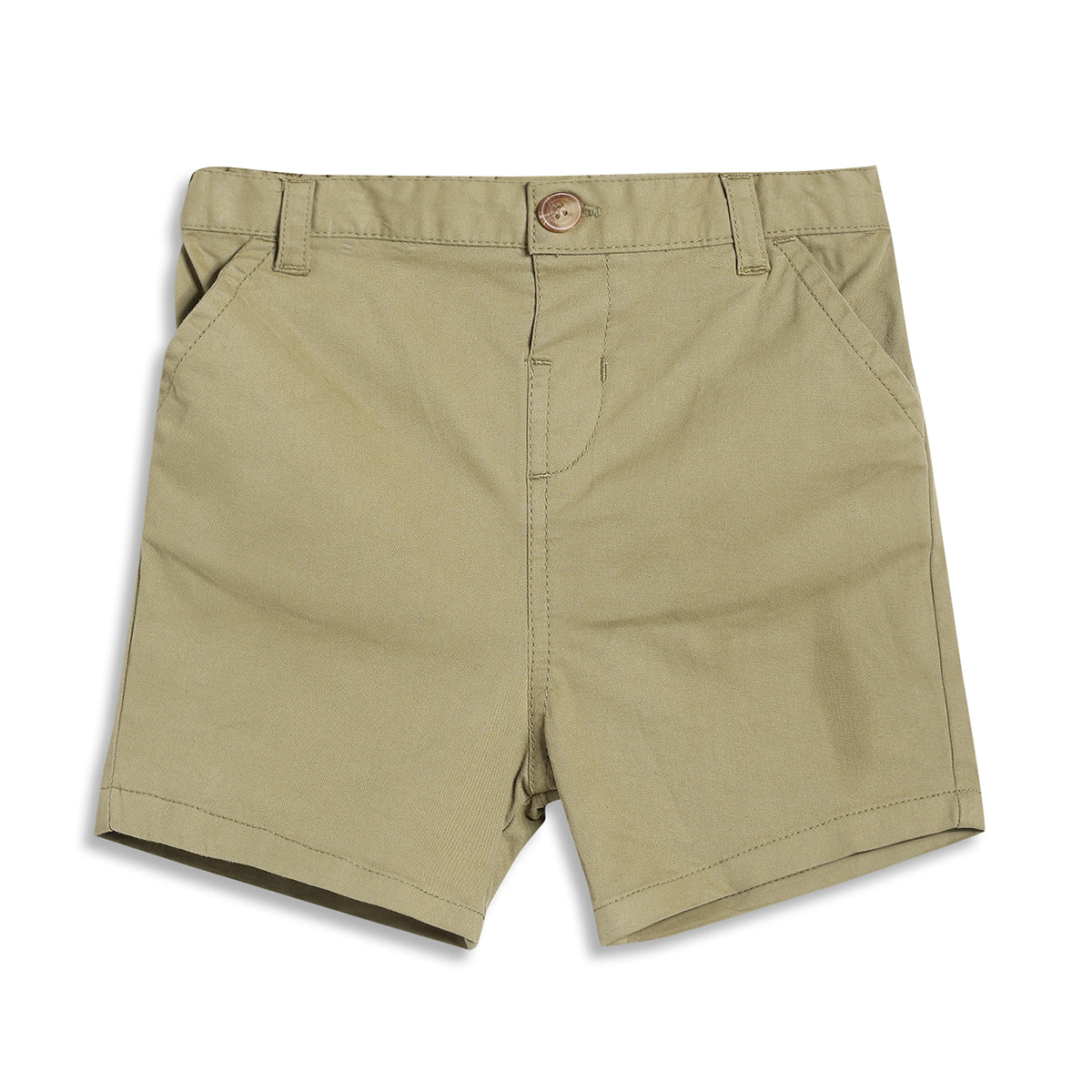 Baby Boys Solid Twill Shorts, Olive Green